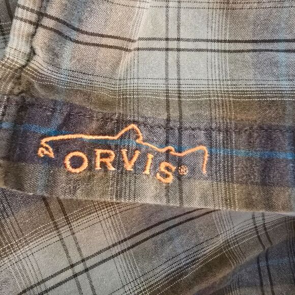 Orvis Trout Bum Shirt Men's Large Brown Plaid Button Down Long Sleeve - Picture 8 of 16